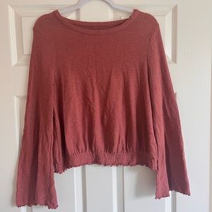 Madewell Pink top with bell sleeves